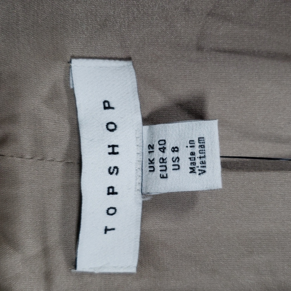 Topshop Taupe Belted Long-Line Blazer  - SZ 8‎ - NWT - Picture 3 of 8